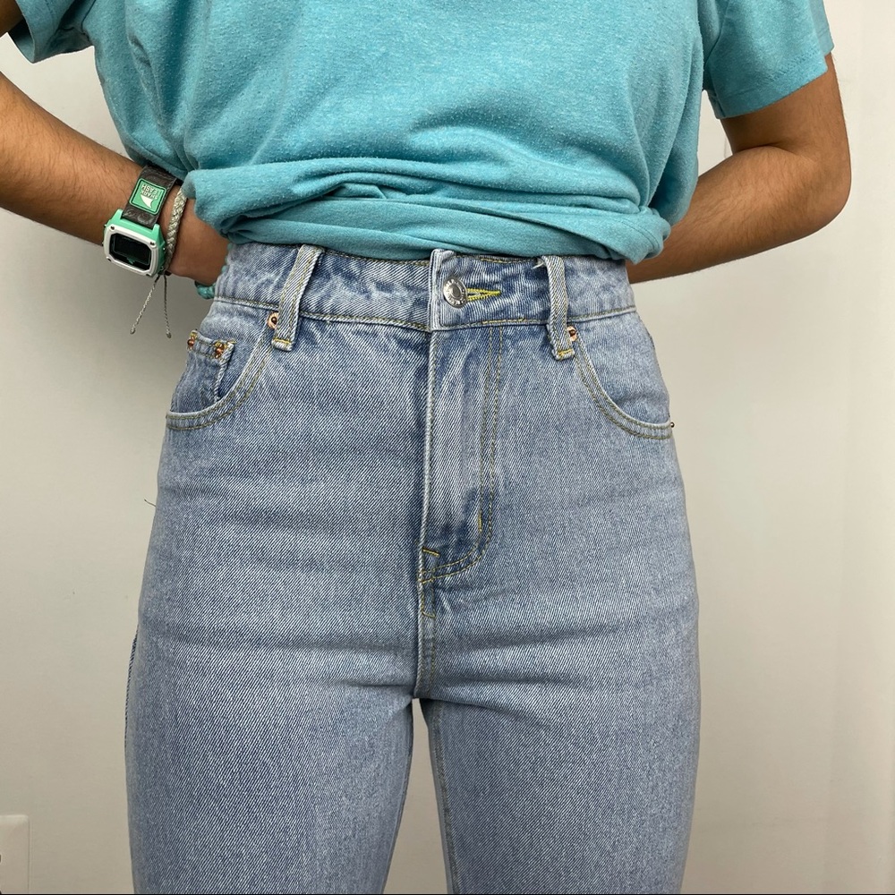Urban Outfitters Light Blue High-Rise Straight Jeans